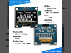 1.3 ইঞ্চি আই 2 সি ওএলইডি ডিসপ্লে মডিউল সাদা রঙ 128x64 রেজোলিউশন SH1106